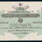 Specimen Quarter livre Banknote 1915 Turkey Ottoman Empire Collection No.8 Front